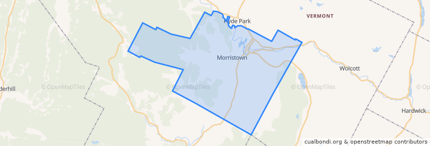 Mapa de ubicacion de Morristown.