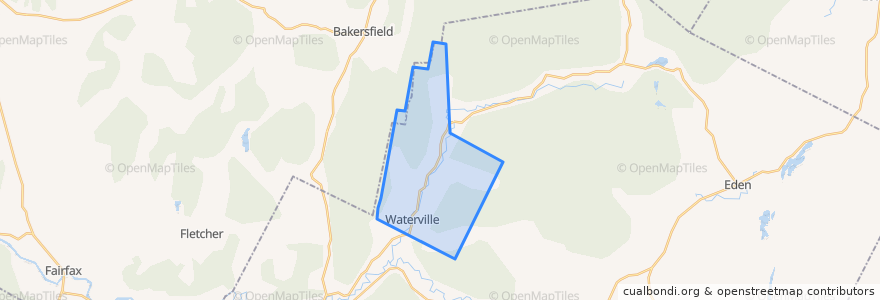 Mapa de ubicacion de Waterville.