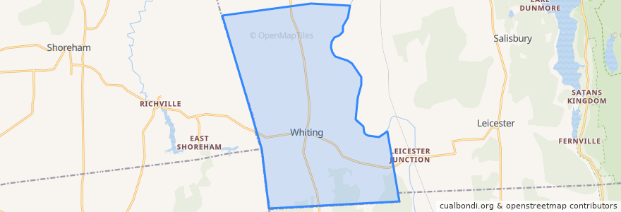 Mapa de ubicacion de Whiting.