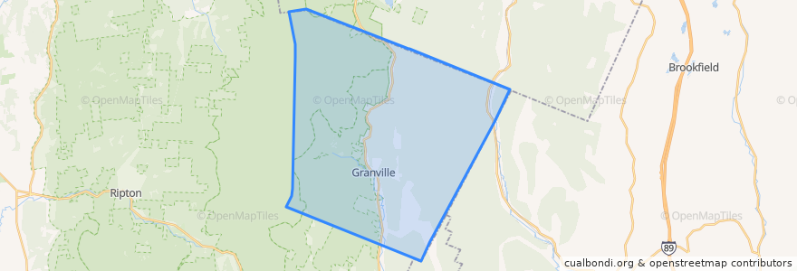 Mapa de ubicacion de Granville.