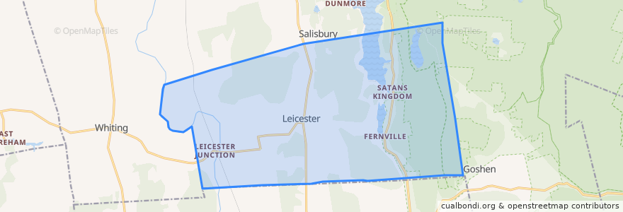 Mapa de ubicacion de Leicester.