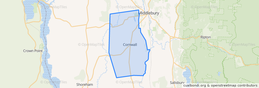 Mapa de ubicacion de Cornwall.