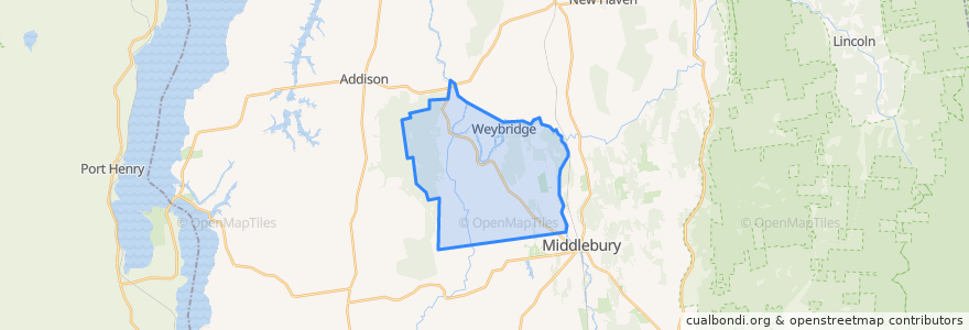 Mapa de ubicacion de Weybridge.