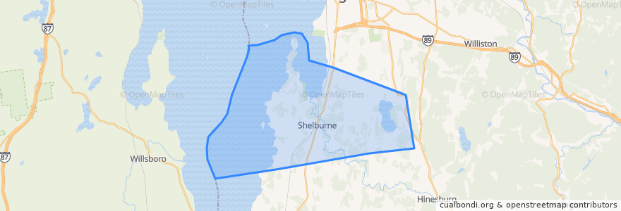 Mapa de ubicacion de Shelburne.