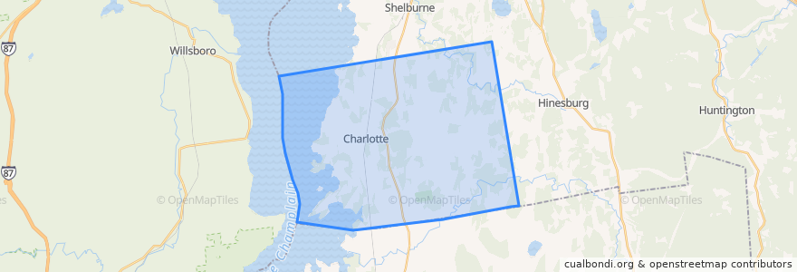 Mapa de ubicacion de Charlotte.
