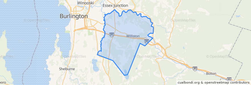 Mapa de ubicacion de Williston.