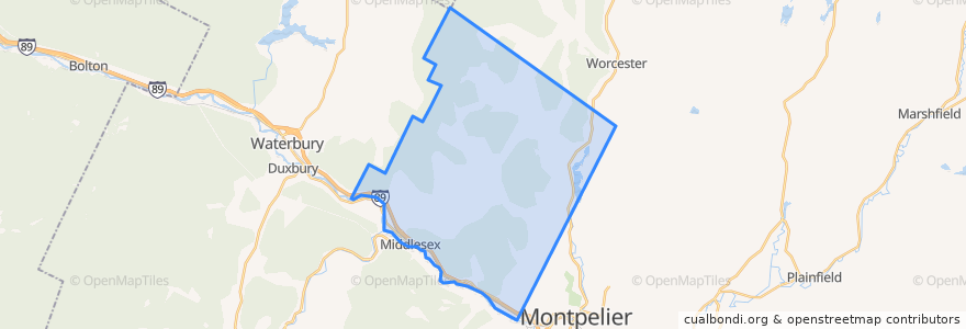 Mapa de ubicacion de Middlesex.