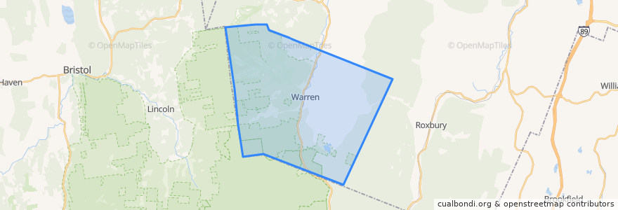 Mapa de ubicacion de Warren.