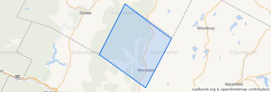 Mapa de ubicacion de Worcester.