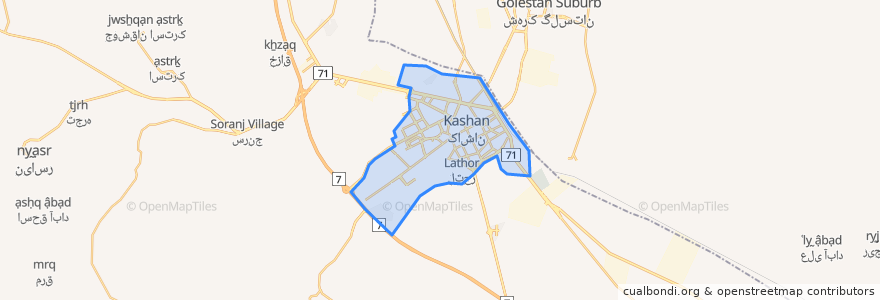 Mapa de ubicacion de شهر کاشان.