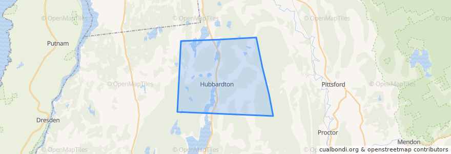 Mapa de ubicacion de Hubbardton.