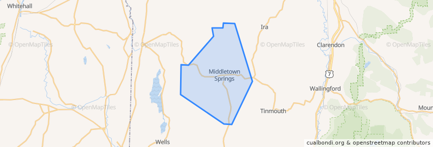 Mapa de ubicacion de Middletown Springs.