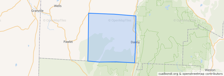 Mapa de ubicacion de Danby.
