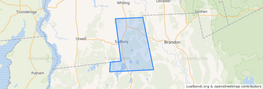 Mapa de ubicacion de Sudbury.