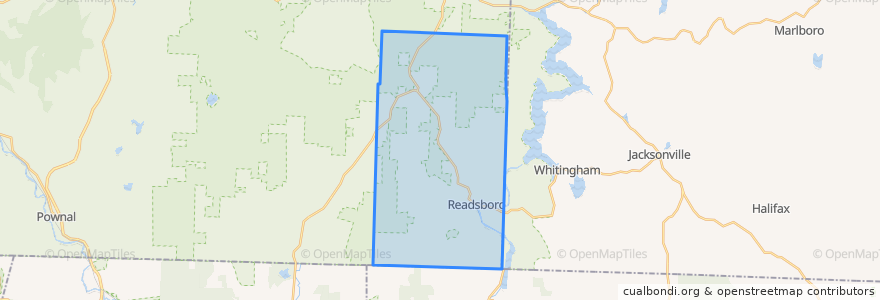 Mapa de ubicacion de Readsboro.