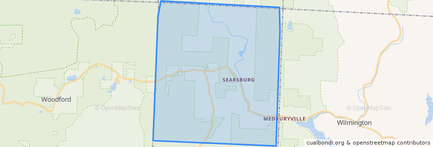 Mapa de ubicacion de Searsburg.