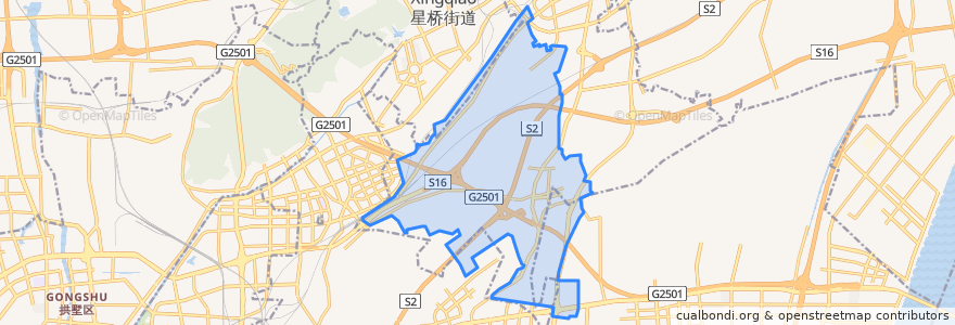 Mapa de ubicacion de 乔司街道.