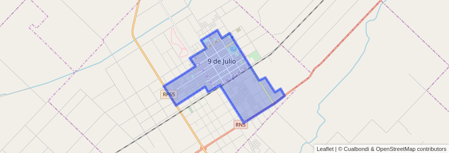 Mapa de ubicacion de 9 de Julio.