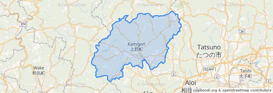 Mapa de ubicacion de Kamigori.