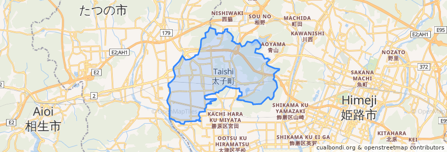 Mapa de ubicacion de Taishi.