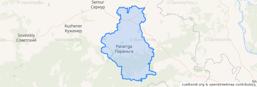 Mapa de ubicacion de Параньгинский район.