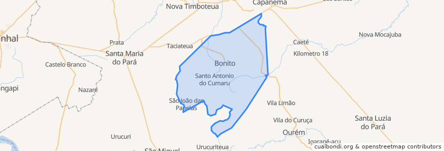 Mapa de ubicacion de Bonito.