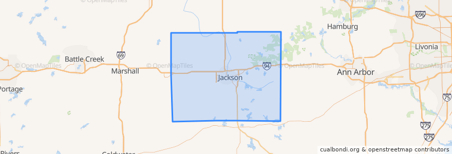 Mapa de ubicacion de Jackson County.