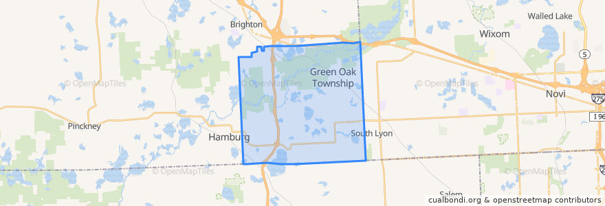 Mapa de ubicacion de Green Oak Township.