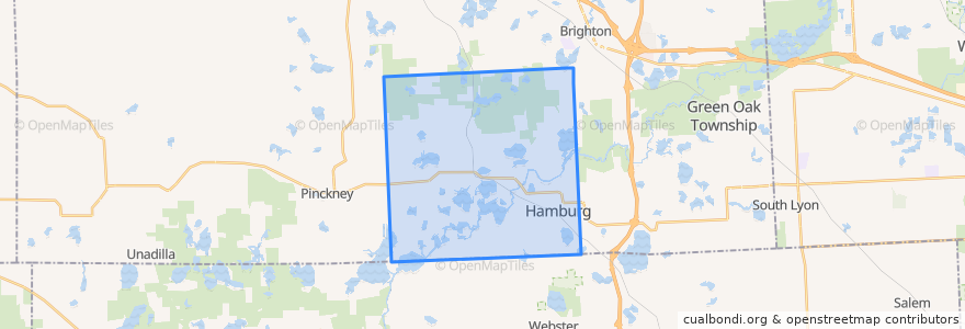 Mapa de ubicacion de Hamburg Township.