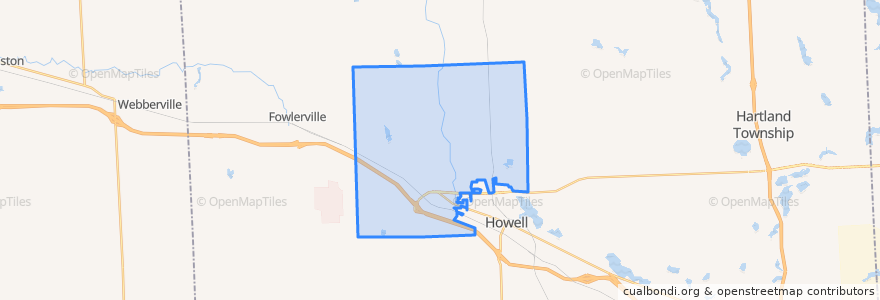 Mapa de ubicacion de Howell Township.