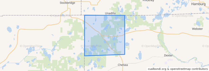 Mapa de ubicacion de Lyndon Township.