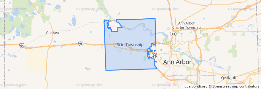 Mapa de ubicacion de Scio Township.