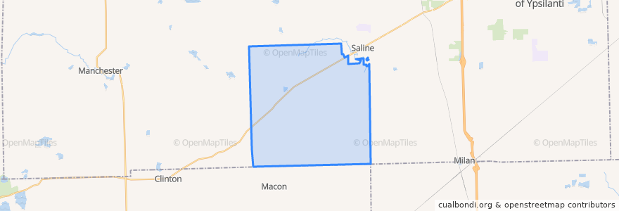 Mapa de ubicacion de Saline Township.