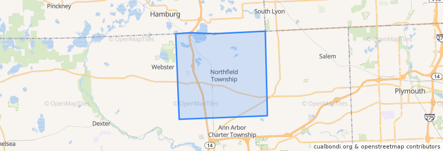 Mapa de ubicacion de Northfield Township.