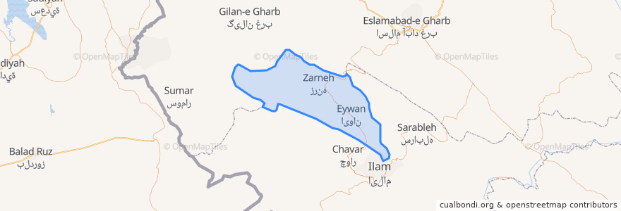 Mapa de ubicacion de شهرستان ایوان.