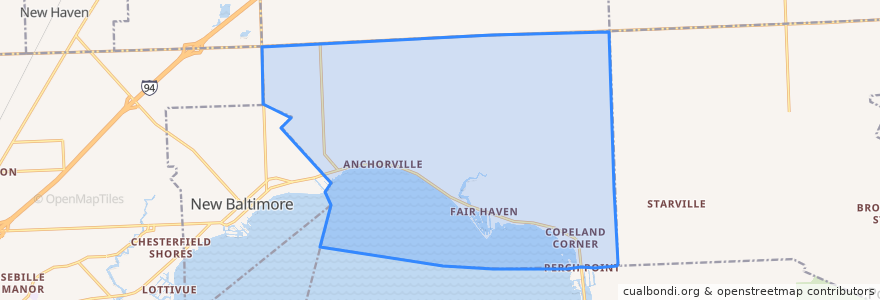 Mapa de ubicacion de Ira Township.