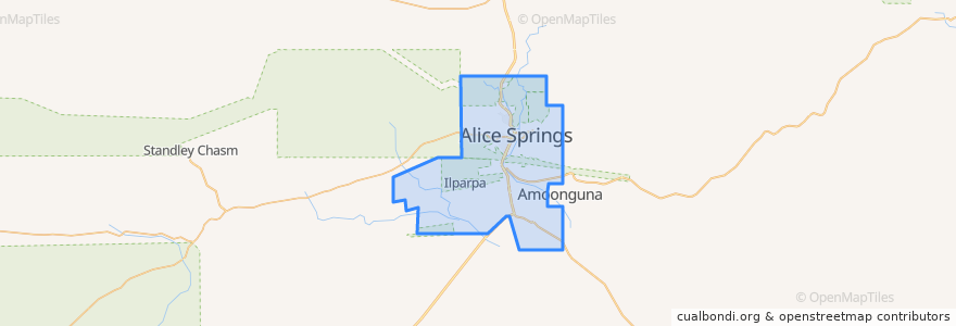 Mapa de ubicacion de Town of Alice Springs.