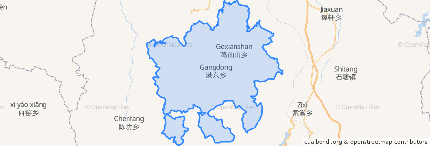 Mapa de ubicacion de Gexianshan.