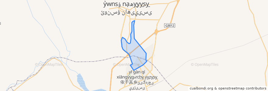 Mapa de ubicacion de 兰干街道 لەڭگەر كوچا باشقارمىسى.