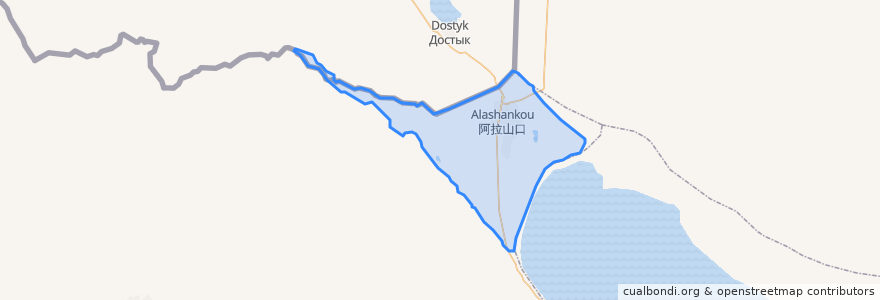 Mapa de ubicacion de Alashankou.