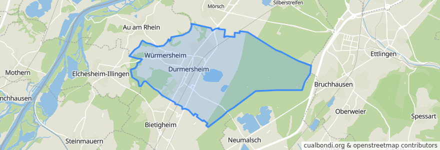 Mapa de ubicacion de Durmersheim.