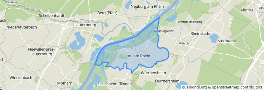 Mapa de ubicacion de Au am Rhein.