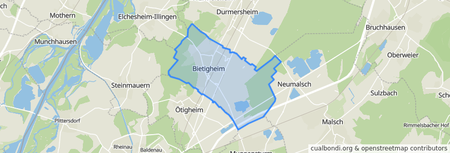 Mapa de ubicacion de Bietigheim.