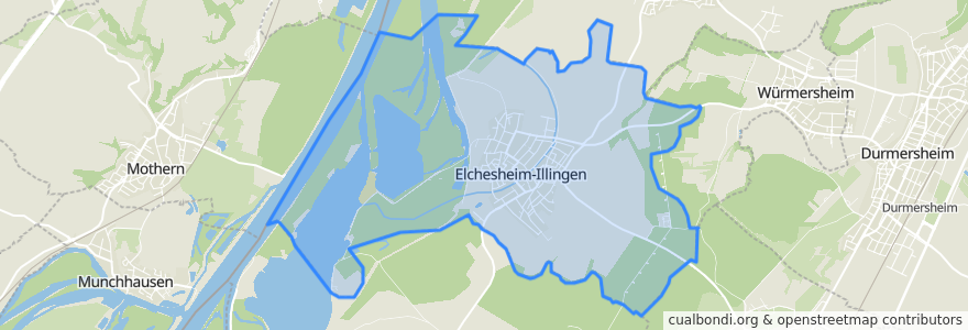 Mapa de ubicacion de Elchesheim-Illingen.