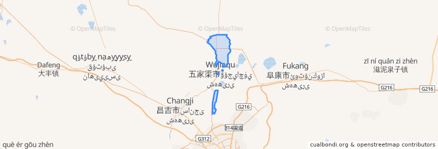 Mapa de ubicacion de 兵团一零一团.