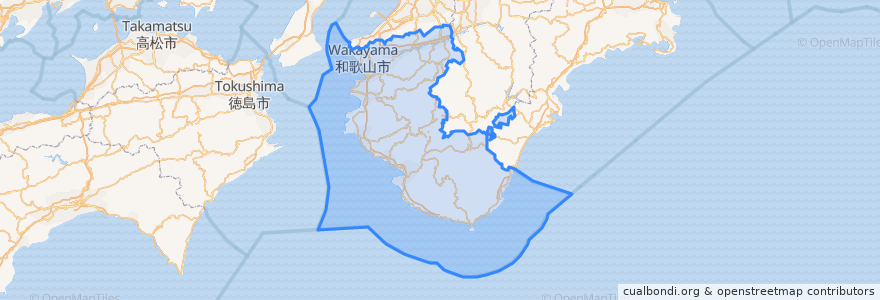 Mapa de ubicacion de 和歌山县.