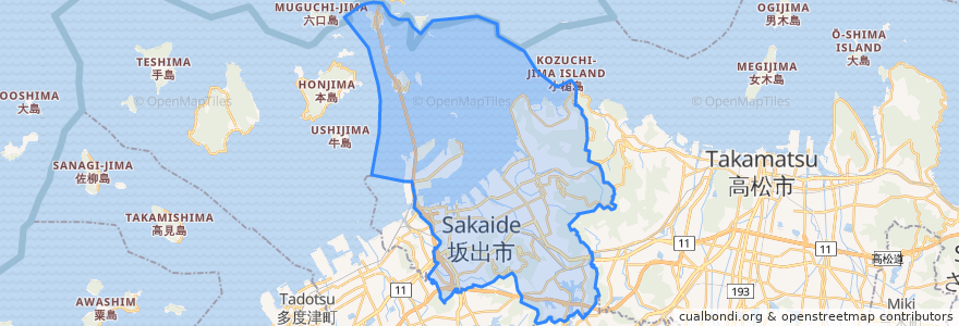 Mapa de ubicacion de Sakaide.