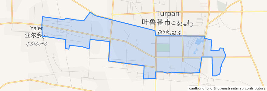 Mapa de ubicacion de 老城街道 كونا شەھەر كوچا باشقارمىسى.