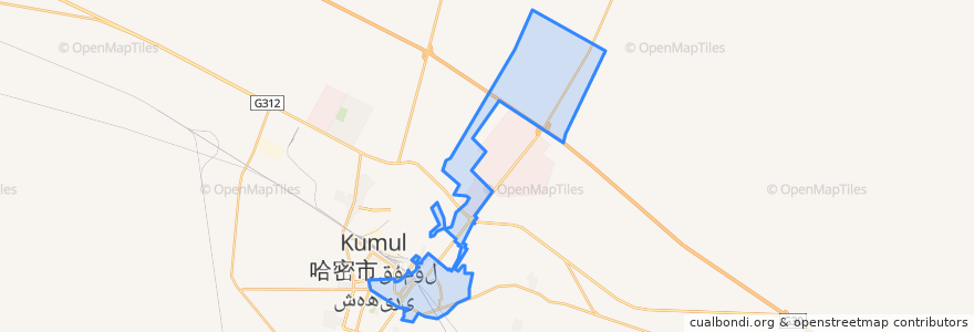 Mapa de ubicacion de 东河街道 شەرقىي ئۆستەڭ كوچا باشقارمىسى‎.