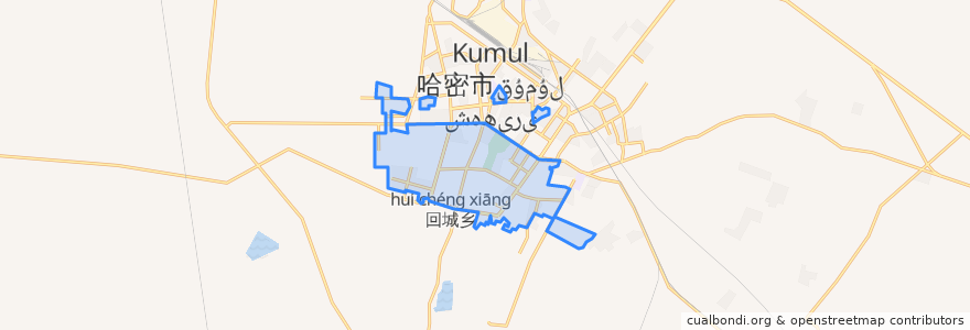 Mapa de ubicacion de 西河街道 غەربىي ئۆستەڭ كوچا باشقارمىسى‎.